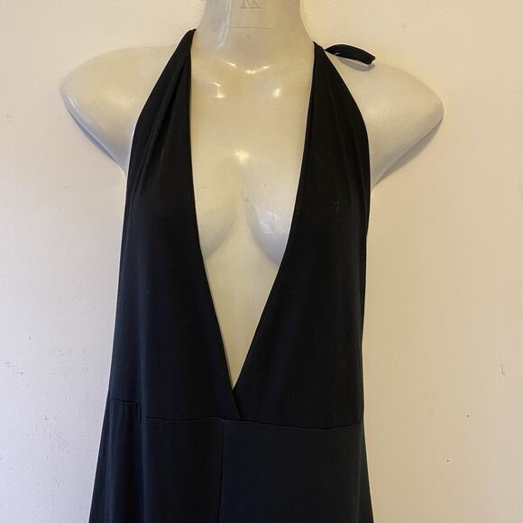 Rebel Love Y2K Romper Women XXL Black Feminine Flirty Side Split Wide Deep Vneck - Picture 8 of 10